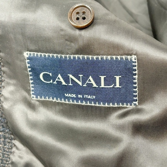 SAKS FIFTH AVENUE CANALI Men’s Charcoal Gray Sports Coat Blazer Wool Ita… - Picture 8 of 9